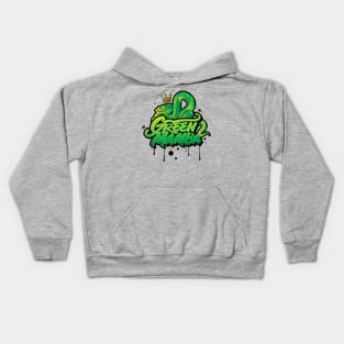 Green Mamba Venomous Snake in graffiti urban style Kids Hoodie